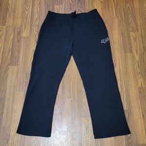 Fox Racing Active Black Sweatpants Medium Athletic Fit White Logo Joggers B86